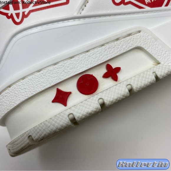 LOUIS VUITTON x Nigo White ‘Heart’ Motif Trainers Size LV10 - Picture 5 of 10
